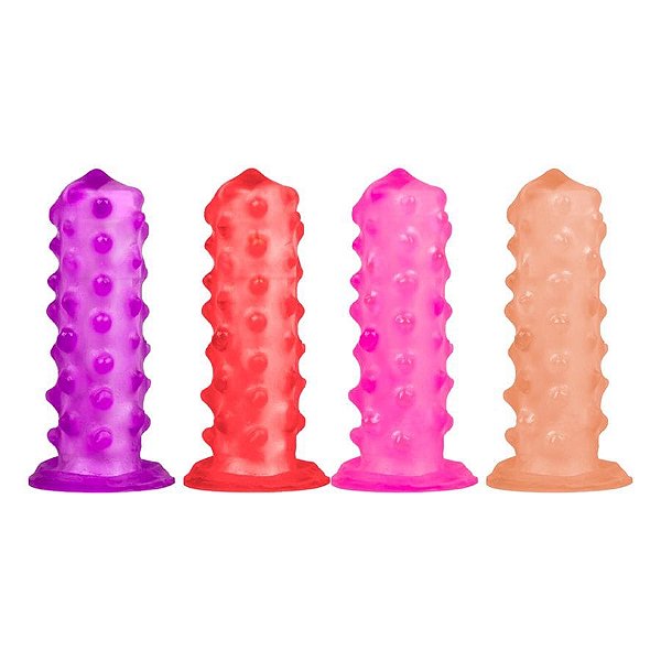 Capa de Dedo Em Silicone Com Saliências Massageadoras