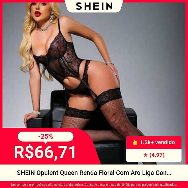 SHEIN Opulent Queen Renda Floral com Aro e Liga Confortável