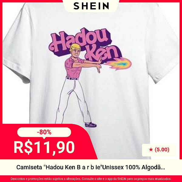 Camiseta Hadou Ken Unissex 100% Algodão