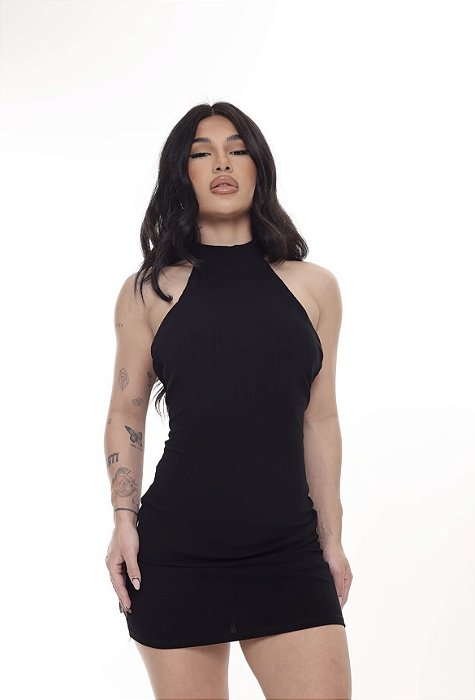 VESTIDO FRENTE ÚNICA CANELADO