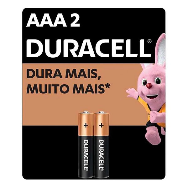 Pilha Alcalina Duracell AAA Palito Cartela com 2 unidades