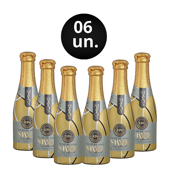 Kit 06 Mini Espumantes Mayos Zero Álcool