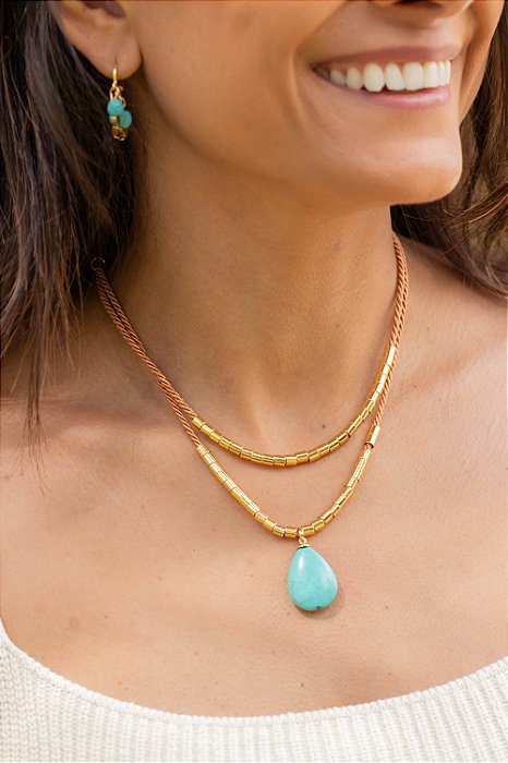 Colar gota turquesa