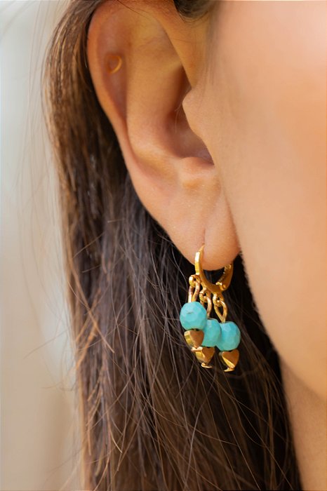 Argolinha trio turquesa