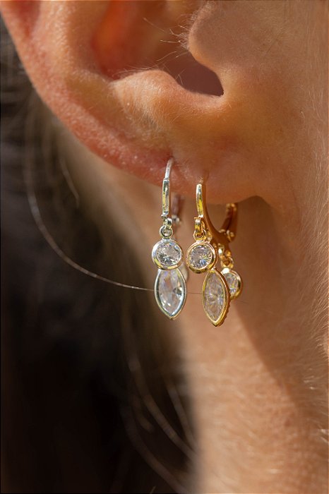 Argola pingentes - Prata