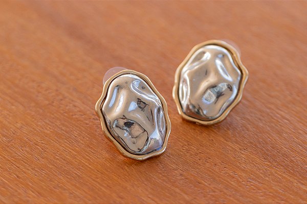 Brinco Essenza - Prata com dourado