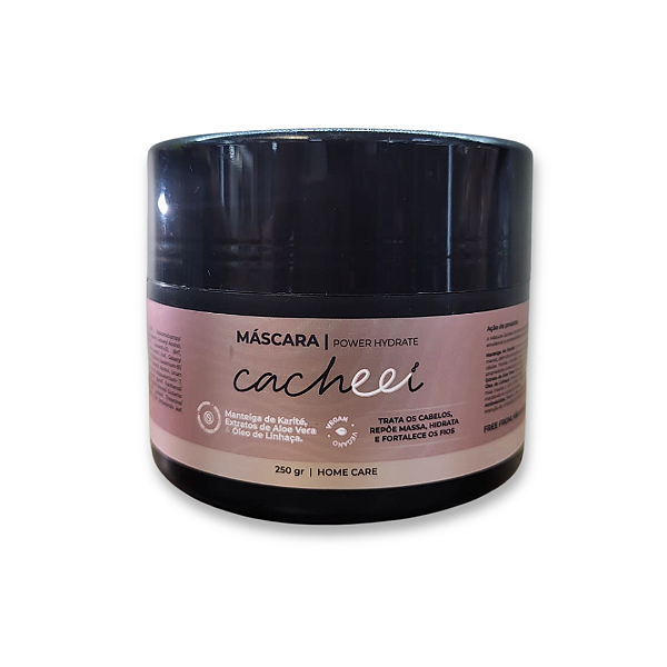 Máscara Power Hydrate Cacheei by Cassia Marconi 250g – Hidratação Profunda, Nutrição e Definição dos Cachos