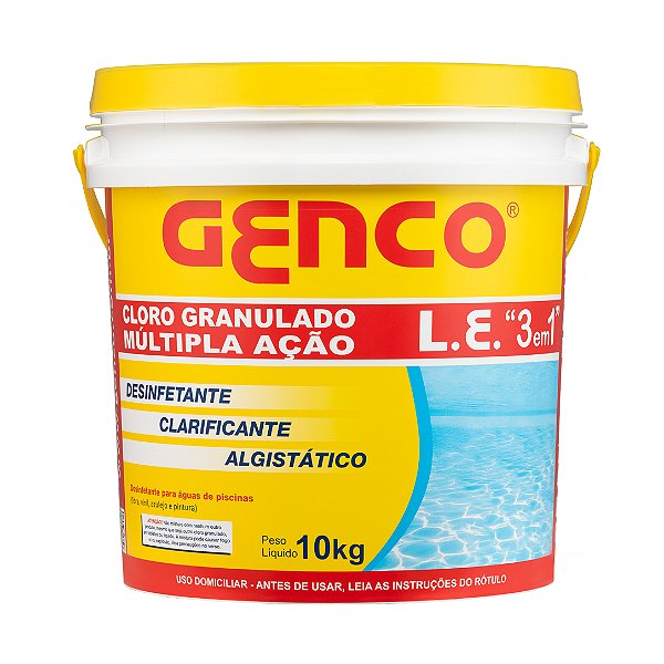 Cloro Granulado Múltipla Ação 3 em 1 GENCO 10kg