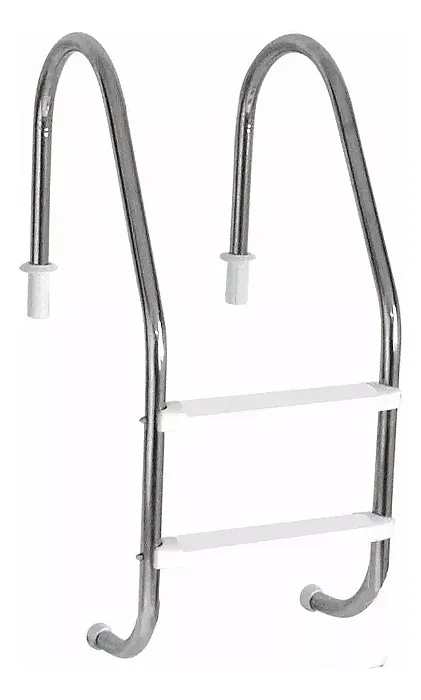Escada Tradicional Inox Pooltec 2 Degraus em ABS