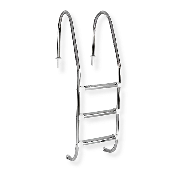 Escada Tradicional Inox Pooltec 3 Degraus em Inox