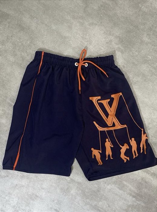 Bermuda Louis Vuitton - Azul e Laranja BG025