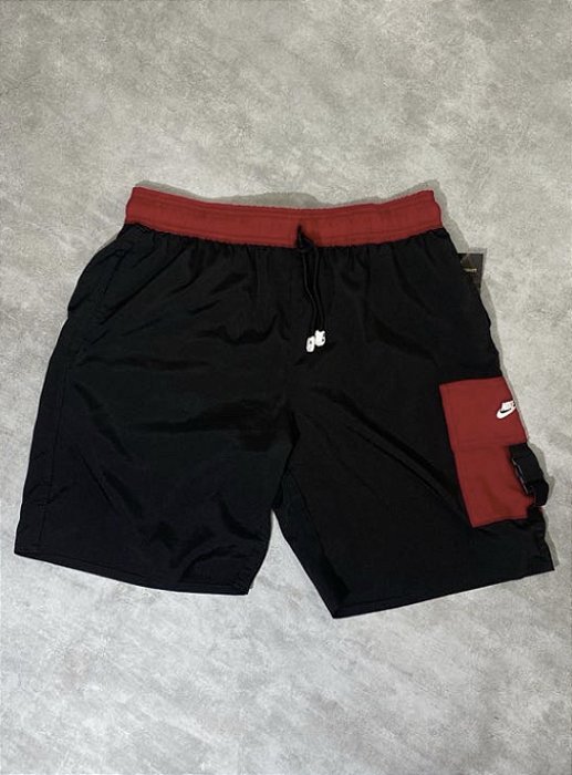 Bermuda Nike - Preta e Vermelho BG038