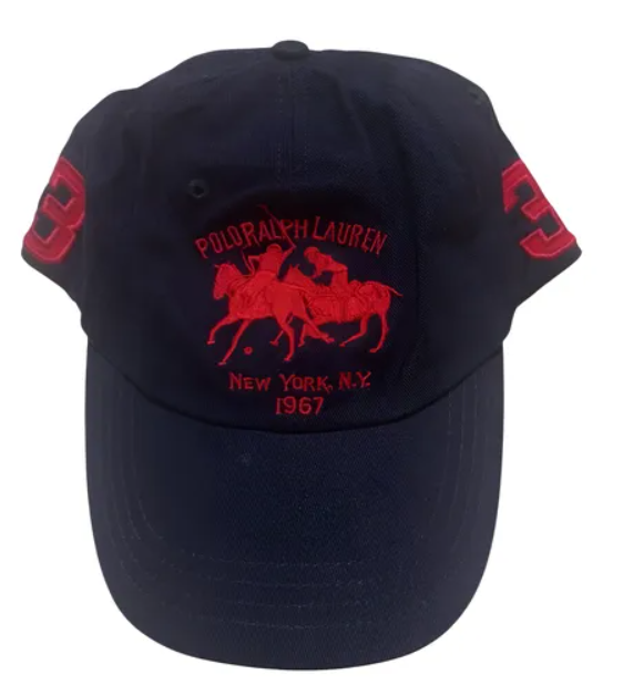 Boné Polo - 3 Cavalos Azul com Vermelho 69056863