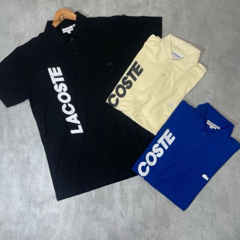 Camiseta Polo Lacoste Letreiro - PLE003