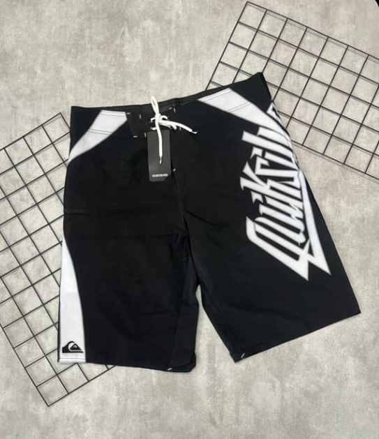 Bermuda Elastano Quiksilver Preta e Cinza - BQ003