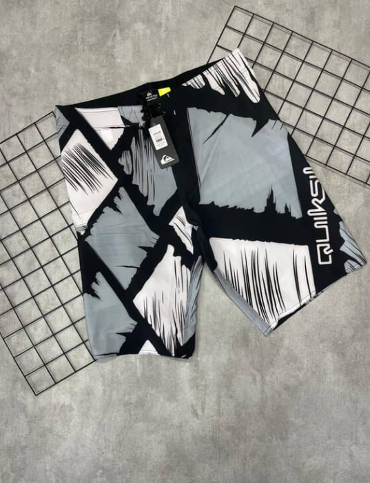 Bermuda Elastano Quiksilver Preta e Cinza - BQ002
