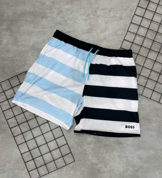 Bermuda Hugo Boss Preto | Branco | Azul