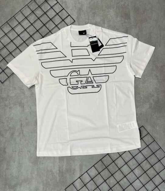 Camiseta Peruana Armani Branco e Preto - CP119