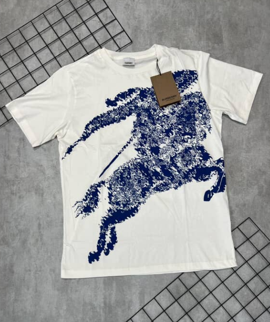 Camiseta Peruana Burberry Branco e Azul - CP112