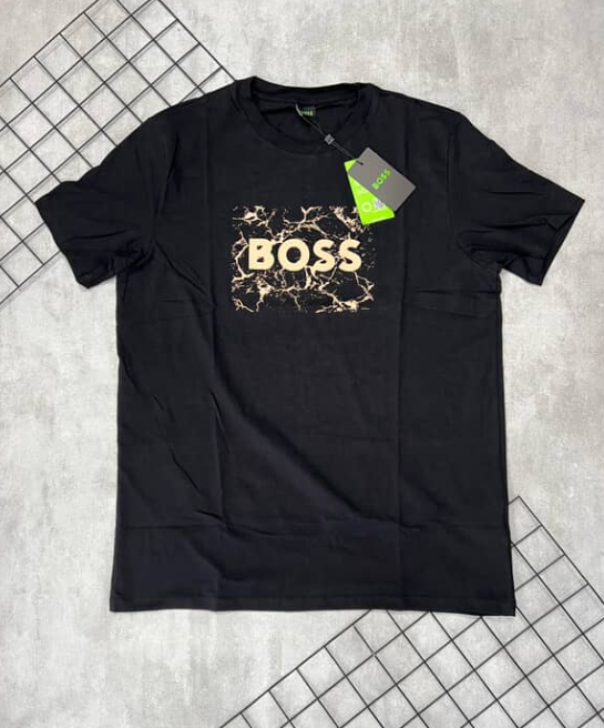 Camiseta Peruana Hugo Boss Preto e Dourado - CP121