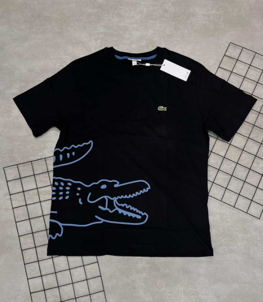 Camiseta Peruana Lacoste Preto | Azul - CP0108