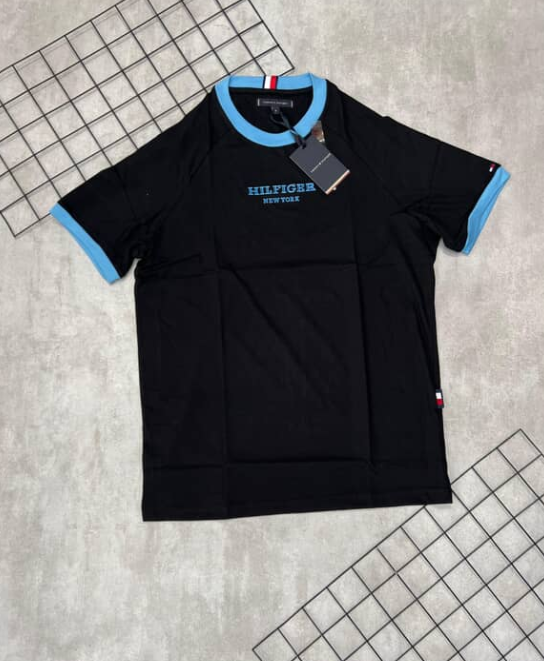 Camiseta Peruana Tommy Hilfiger Preto e Azul - CP113