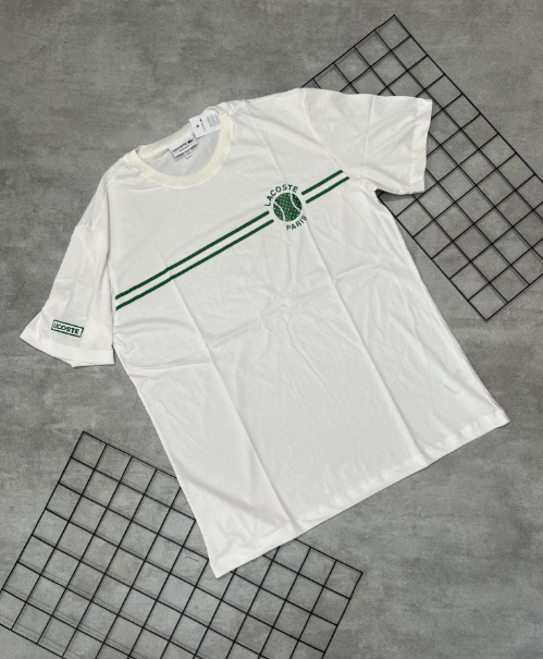 Camiseta Peruana Lacoste Branco | Verde - CP160
