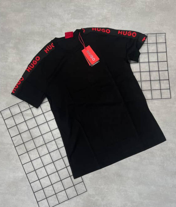 Camiseta Peruana Hugo Boss Preto | Vermelho - CP179