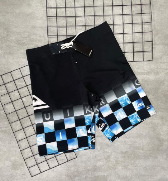 Bermuda Elastano Quiksilver Preto | Azul | Branco - BQ005