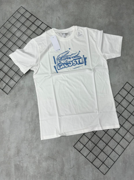 Camiseta Peruana Lacoste Branco | Azul - CP221