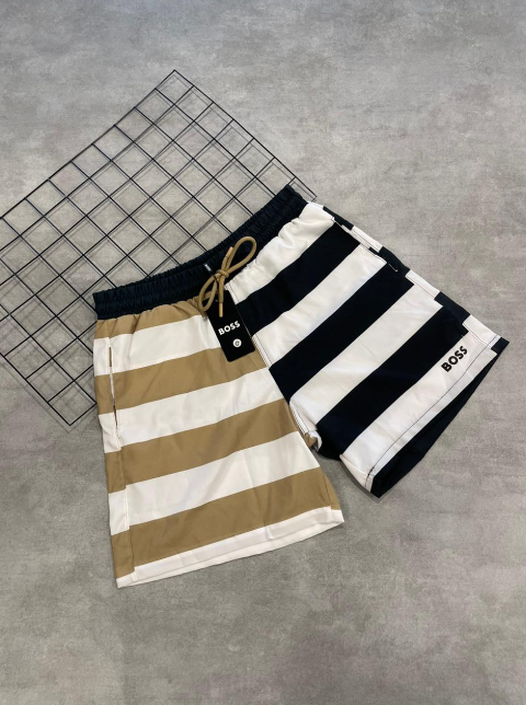 Bermuda Hugo Boss Branca | Preto | Dourado - BG001