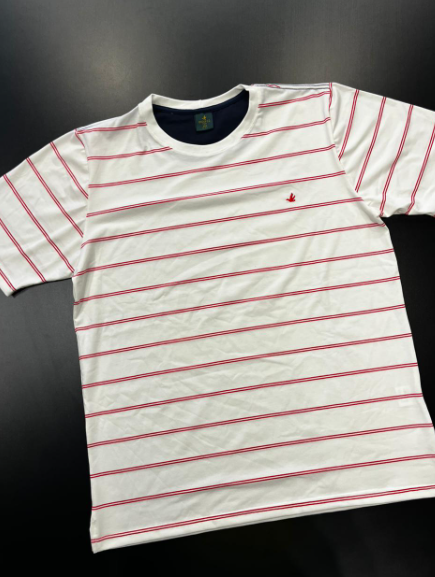 Camiseta BrooksField Off-White Listrada - CB003