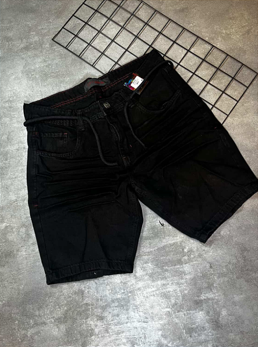Bermuda Jogador City Denim Preto - BJ003