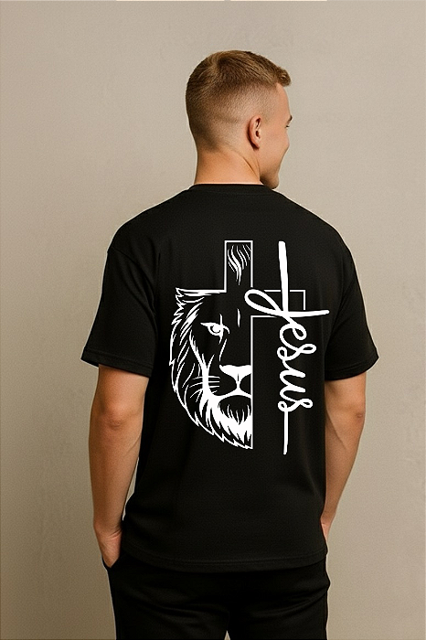 CAMISETA OVERSIZED JESUS LEÃO *COSTAS