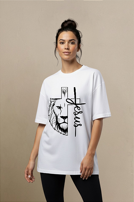 CAMISETA OVERSIZED JESUS LEÃO *FRENTE