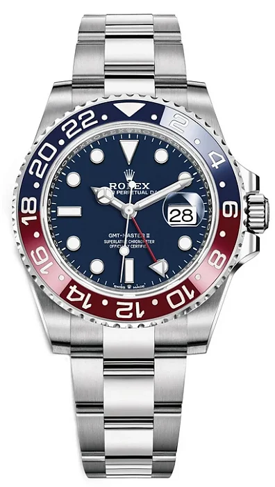 Rolex GMT II Master Jubilee Oyster Steel Black Grey Bruce Wayne 40mm
