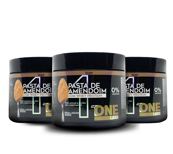 3x Pasta de amendoim com Whey Protein 500g - The One Labs