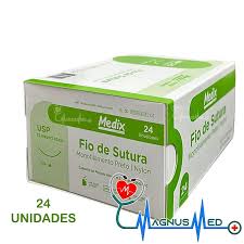 FIO DE SUTURA NYLON 5-0 45CM MEDIX