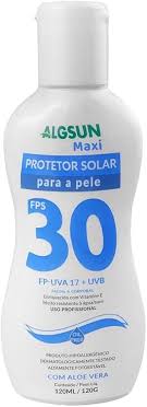 PROTETOR SOLAR FPS 30  120ML ALGSUN COM ALOE VERA