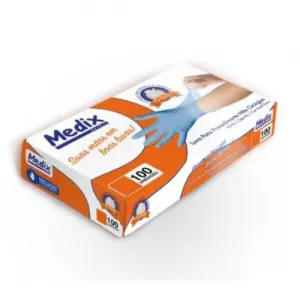 LUVA NITRILO SEM PÓ AZUL TAM M C/100 (MEDIX)