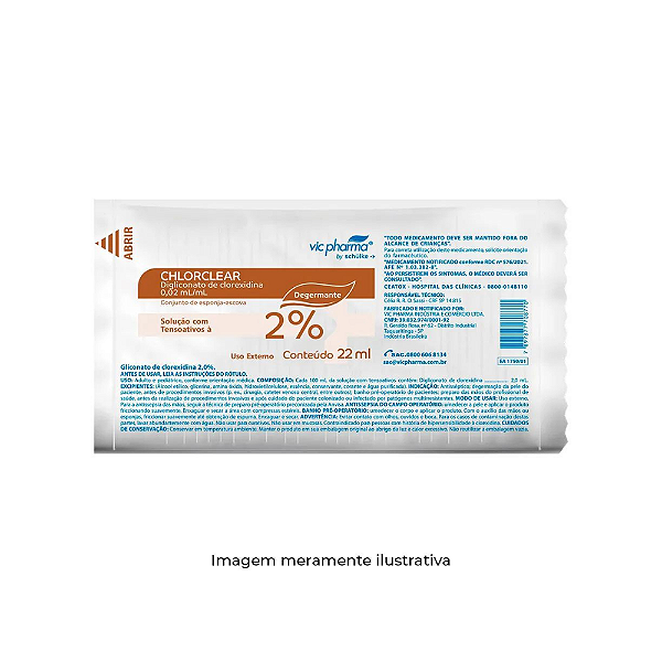 ESPONJA PARA ASSEPSIA DA PELE COM CLOREXIDINA 2% 22 ML (VIC PHARMA)