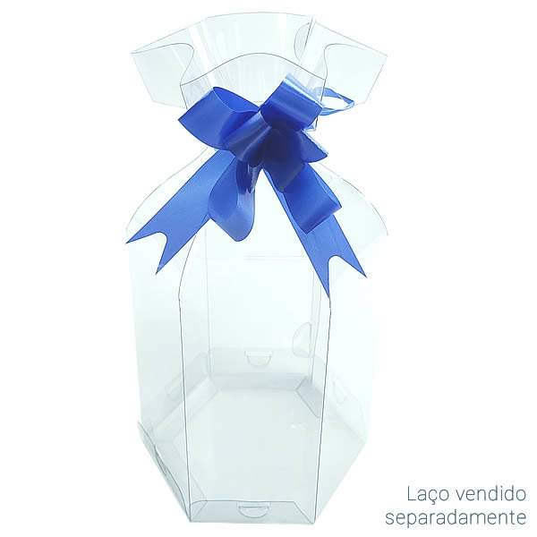 Caixa de Acetato PS-31 (11x11x14 cm) (25un) Caixa Embalagem Sextavada, Embalagem Transparente