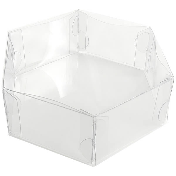 Caixa de Acetato PS-2 (10x10x4 cm) (10un) Caixa Tampa e Fundo Embalagem Sextavada, Embalagem de Plástico Transparente