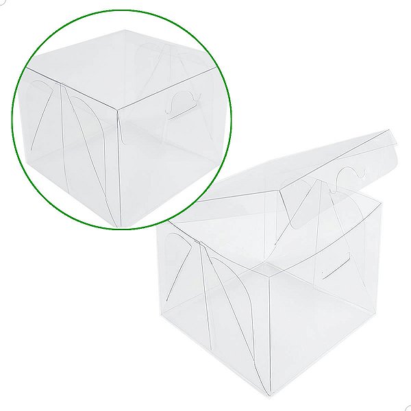Caixa de Acetato PX-47 (9x9x8 cm) (25un) Embalagem de Plástico Transparente