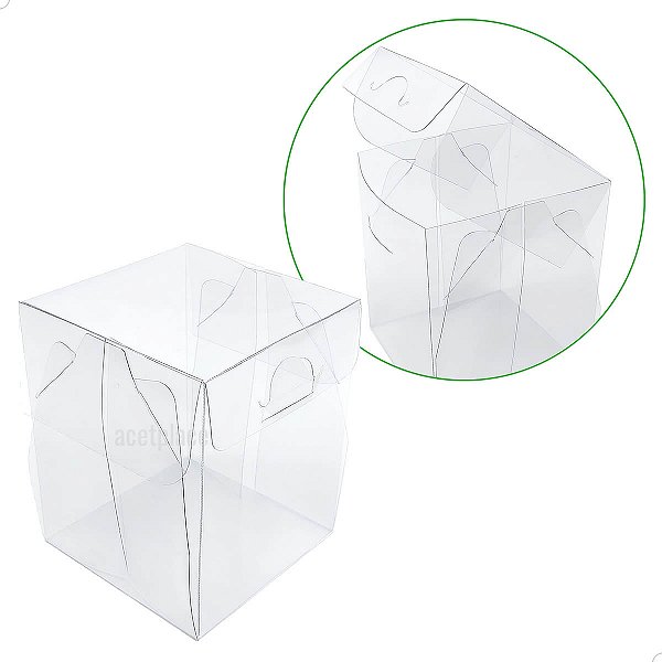 Caixa de Acetato PX-13 (7,5x7,5x9 cm) (25un) Embalagem de Plástico Transparente