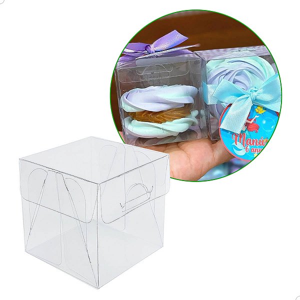 Caixa de Acetato PX-202 (6x6x6 cm) (25un) Embalagem de Plástico Transparente