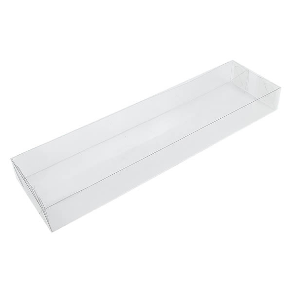 Caixa de Acetato P-109 (29x8x3 cm) (25un) Tampa e Fundo Embalagem de Plástico Transparente