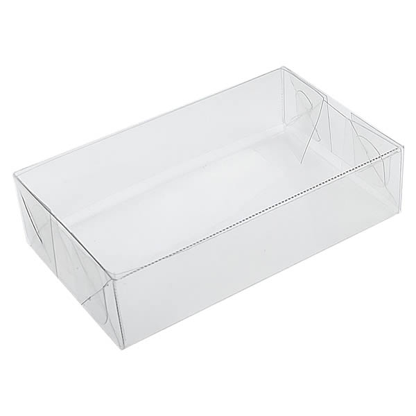 Caixa de Acetato P-123 (8x5x2 cm) (25un) Tampa e Fundo Caixinha de Plástico Transparente