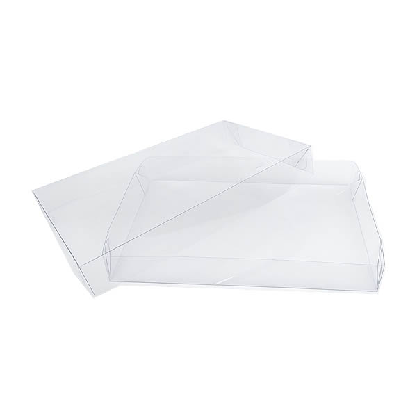 Caixa de Acetato P-2 (19x13x2.5 cm) (25un) Tampa e Fundo Embalagem de Plástico Transparente