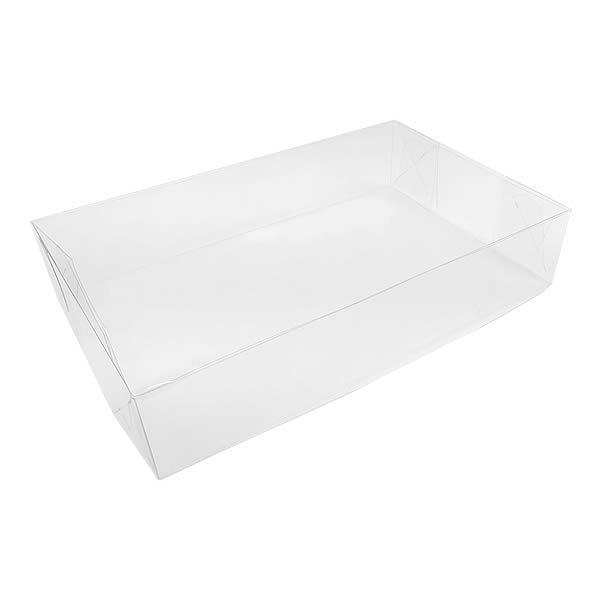 Caixa de Acetato P-11 (22x16x4 cm) (25un) Tampa e Fundo Embalagens de Plástico Transparente